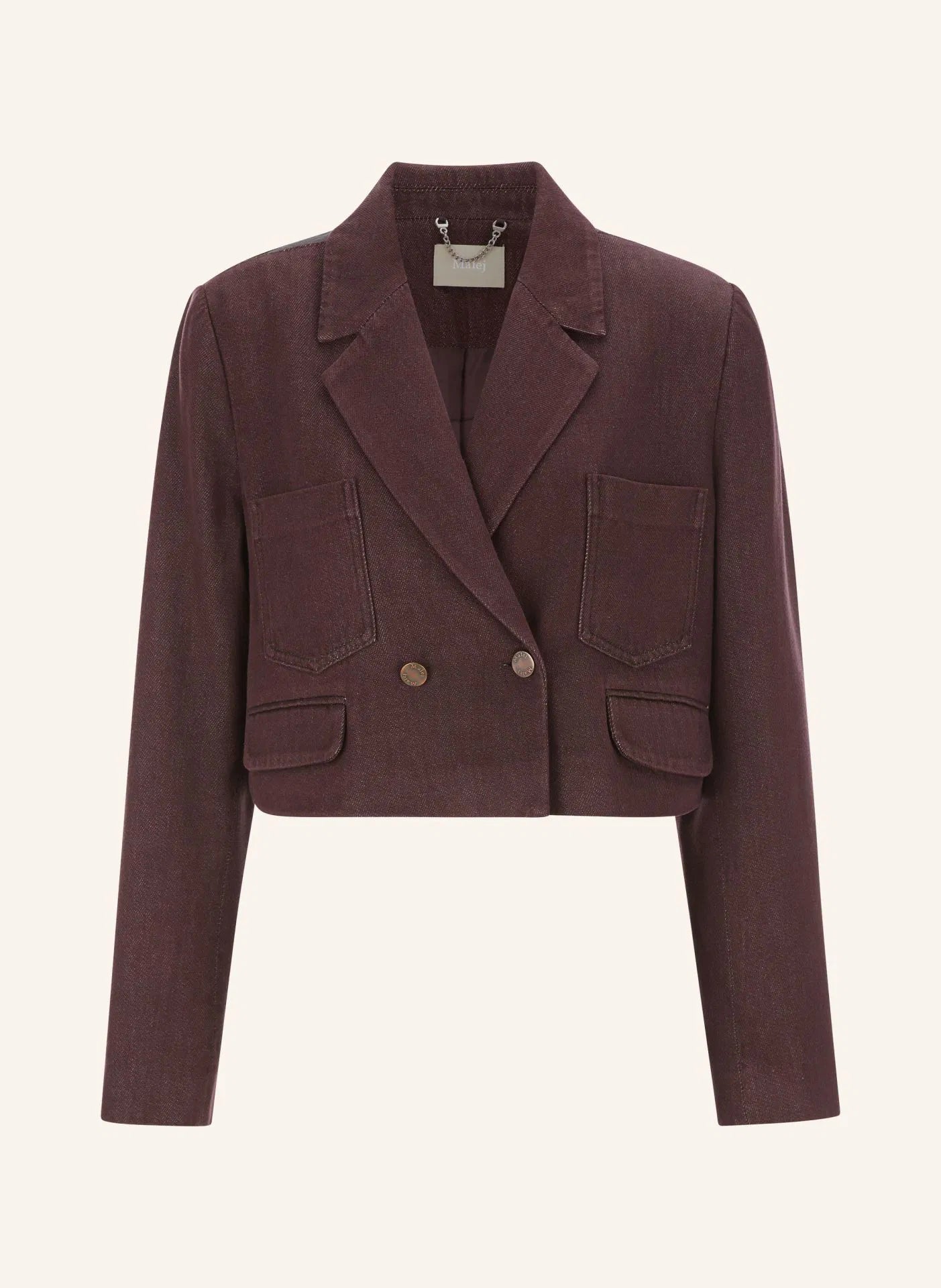 Malej verkürzter Blazer in Burgund