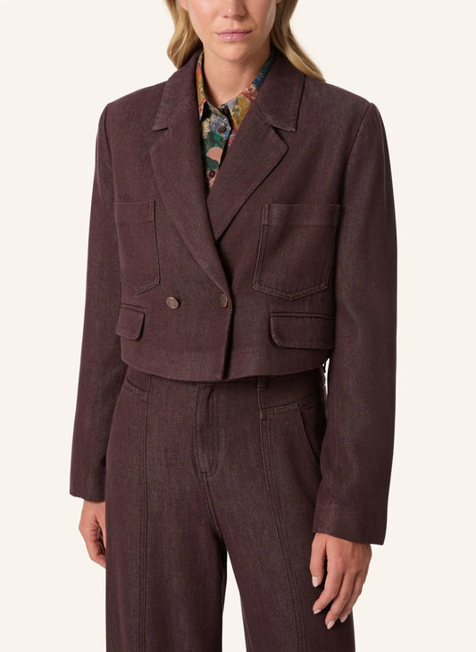 Malej verkürzter Blazer in Burgund