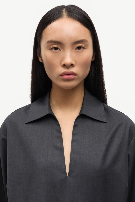 Samsoe Samsoe Sadaphne Bluse in Anthrazit