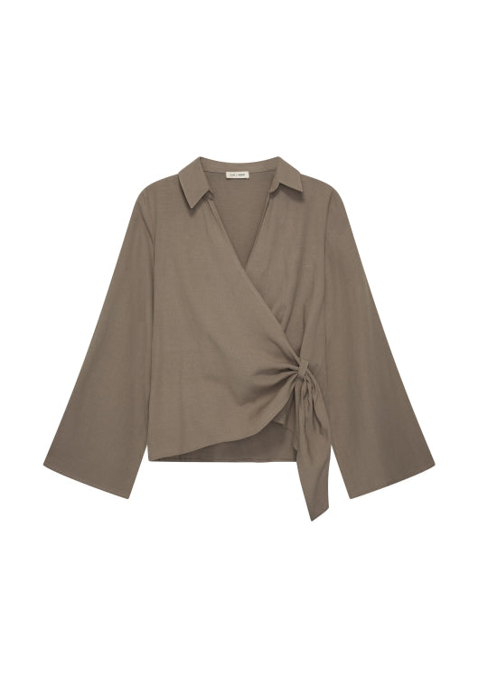 Club L' Avenir Zula Wickelbluse Taupe