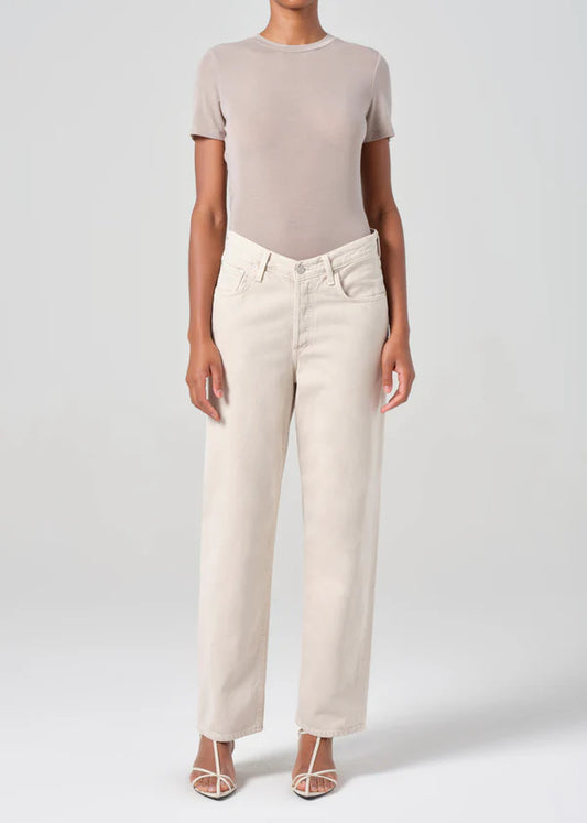 AGOLDE V-Waist Baggy in Scone