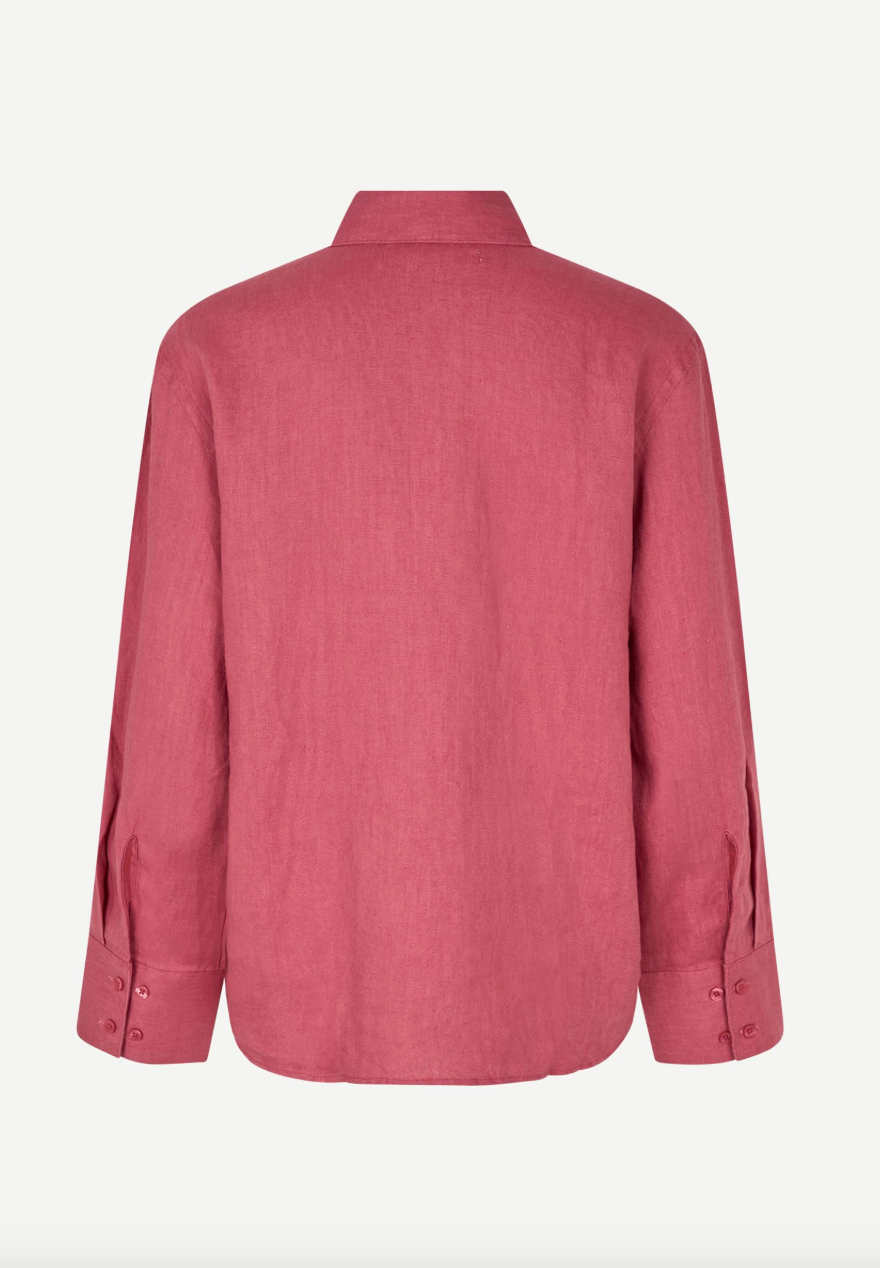 Samsoe Samsoe Sanot Leinenbluse in Beere