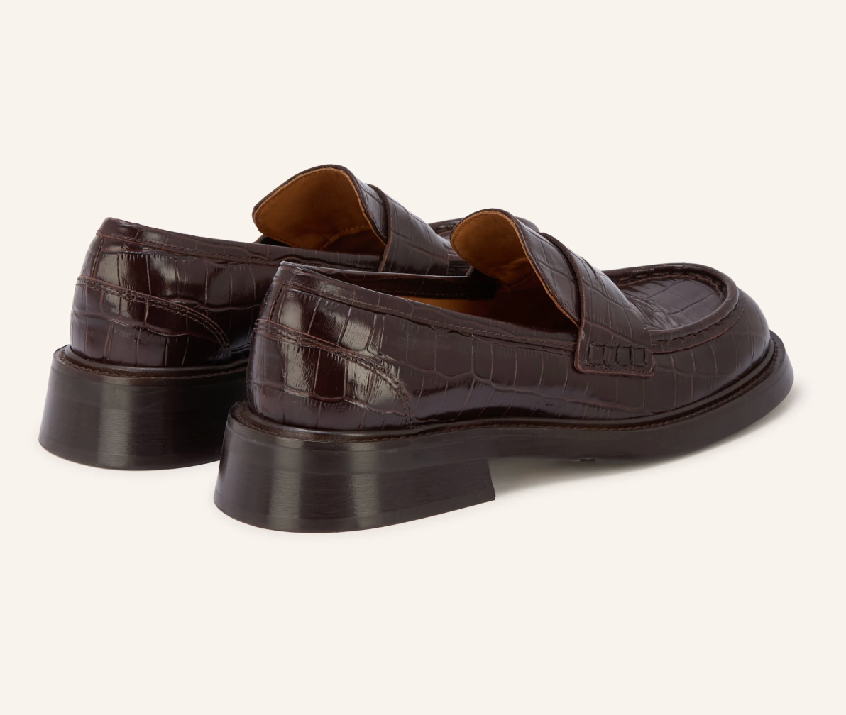 Billibi Penny Loafer Croco in Kastanie
