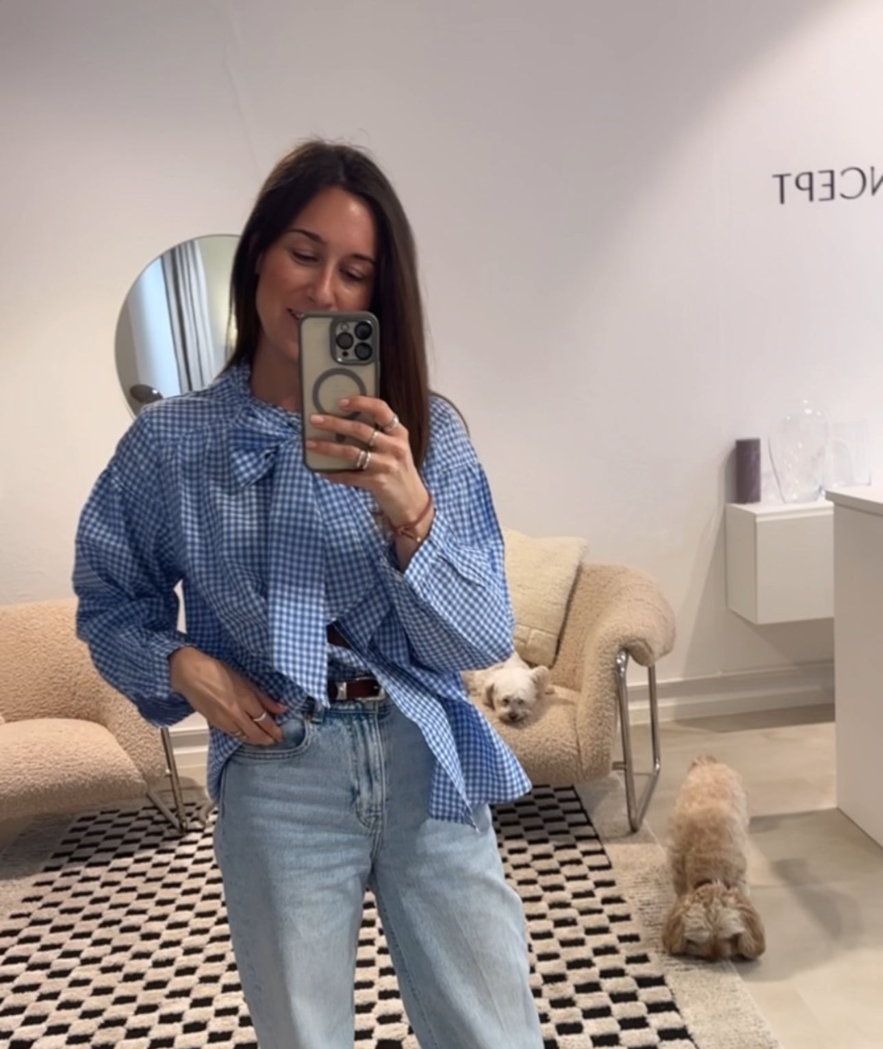 Camilla Bluse in Karo