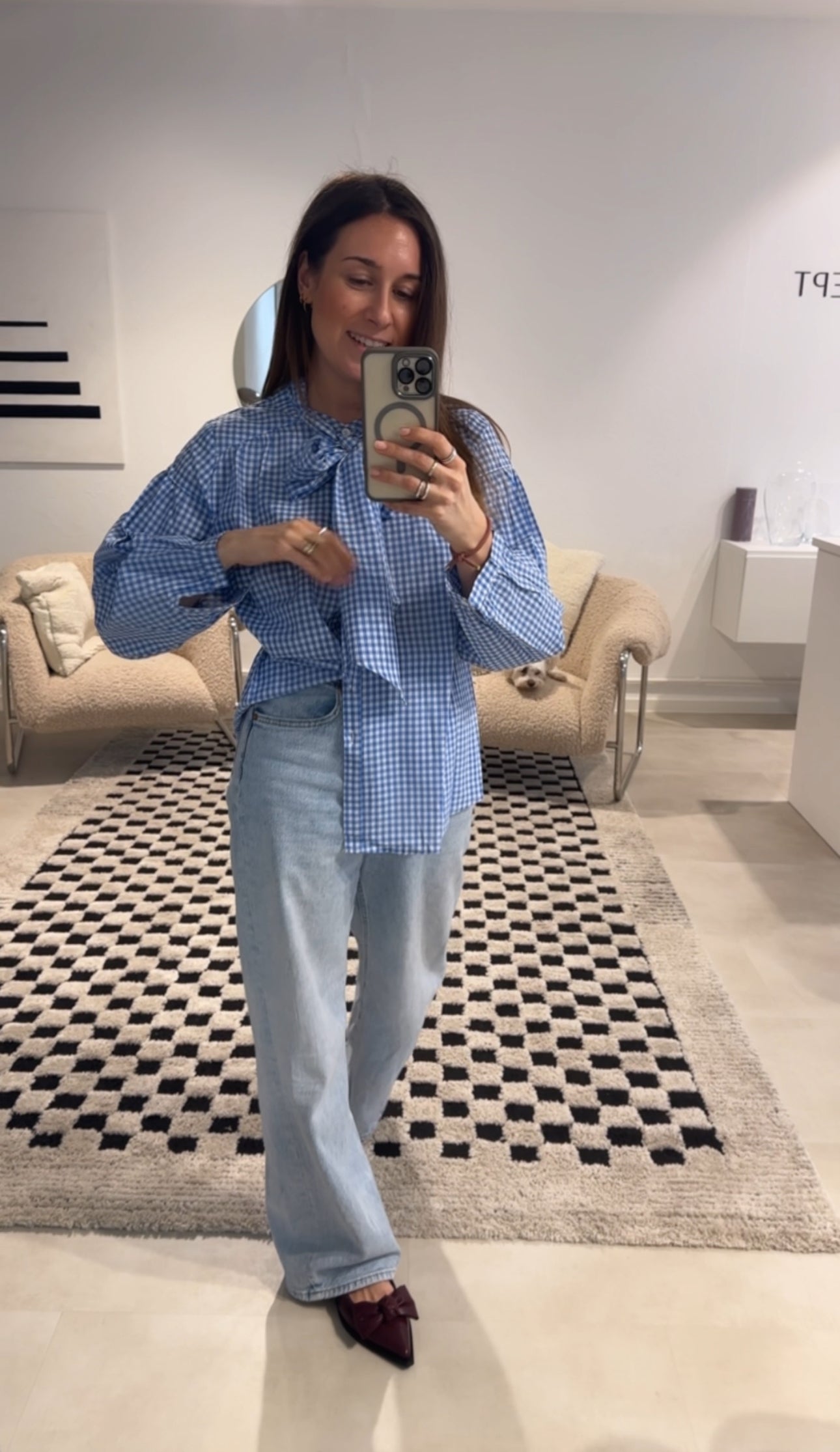 Camilla Bluse in Karo