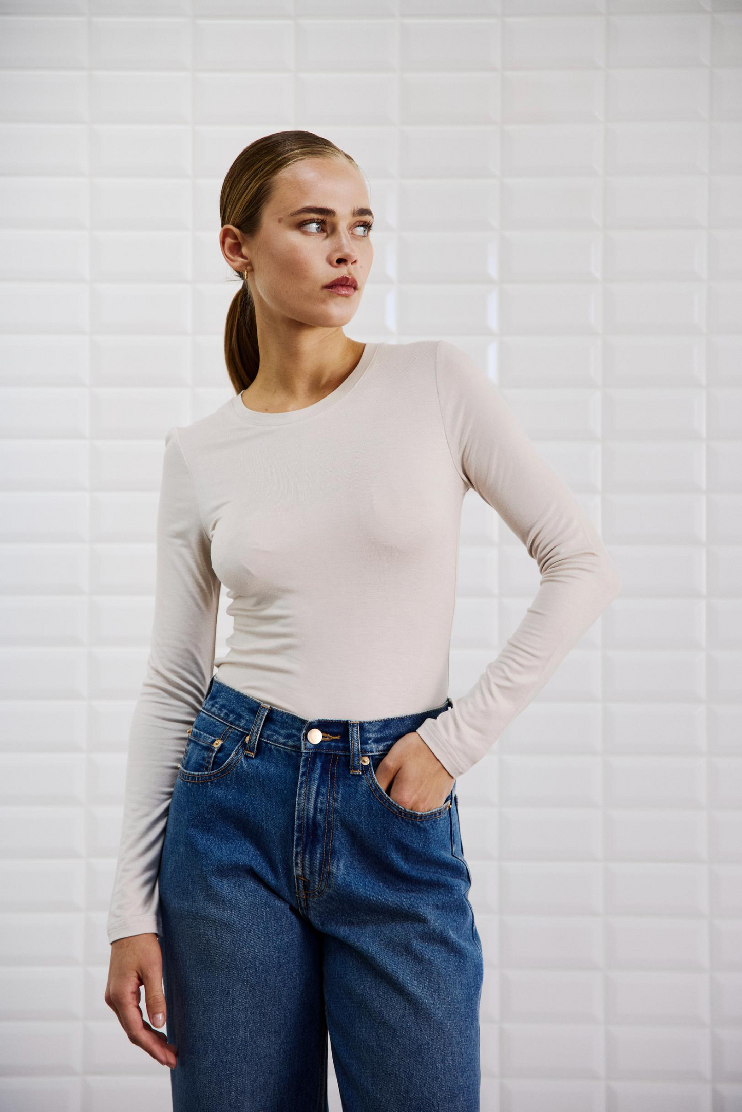 With Black Lola Shirt in Ivory