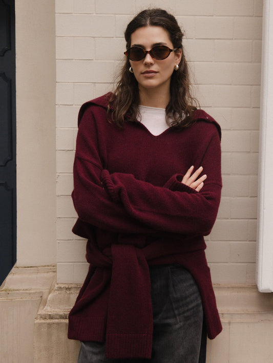 Anna v. Berg Valentine Sweater in Dark Cherry