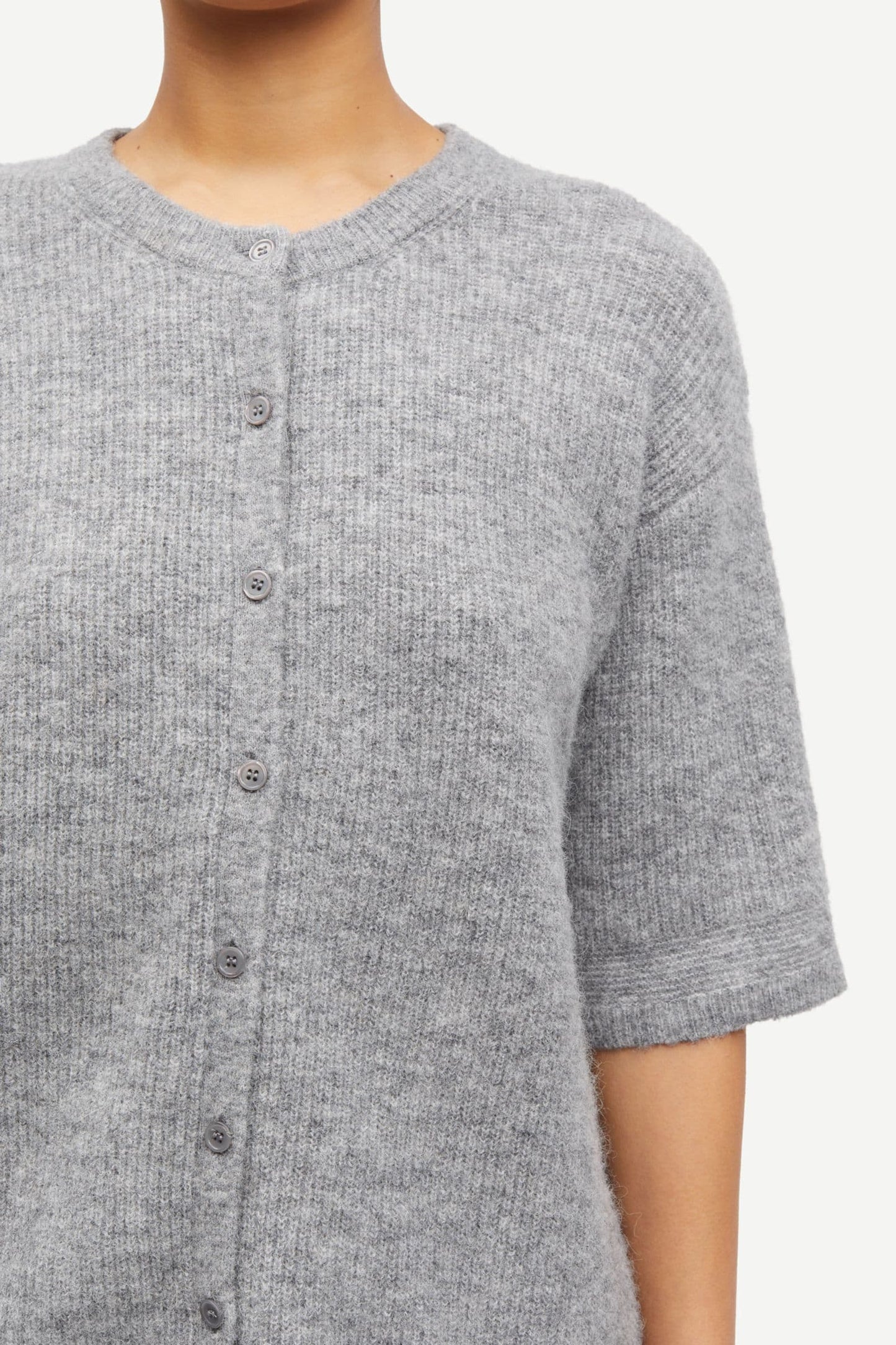 Samsoe Samsoe Saanoura Cardigan in Grey Melange