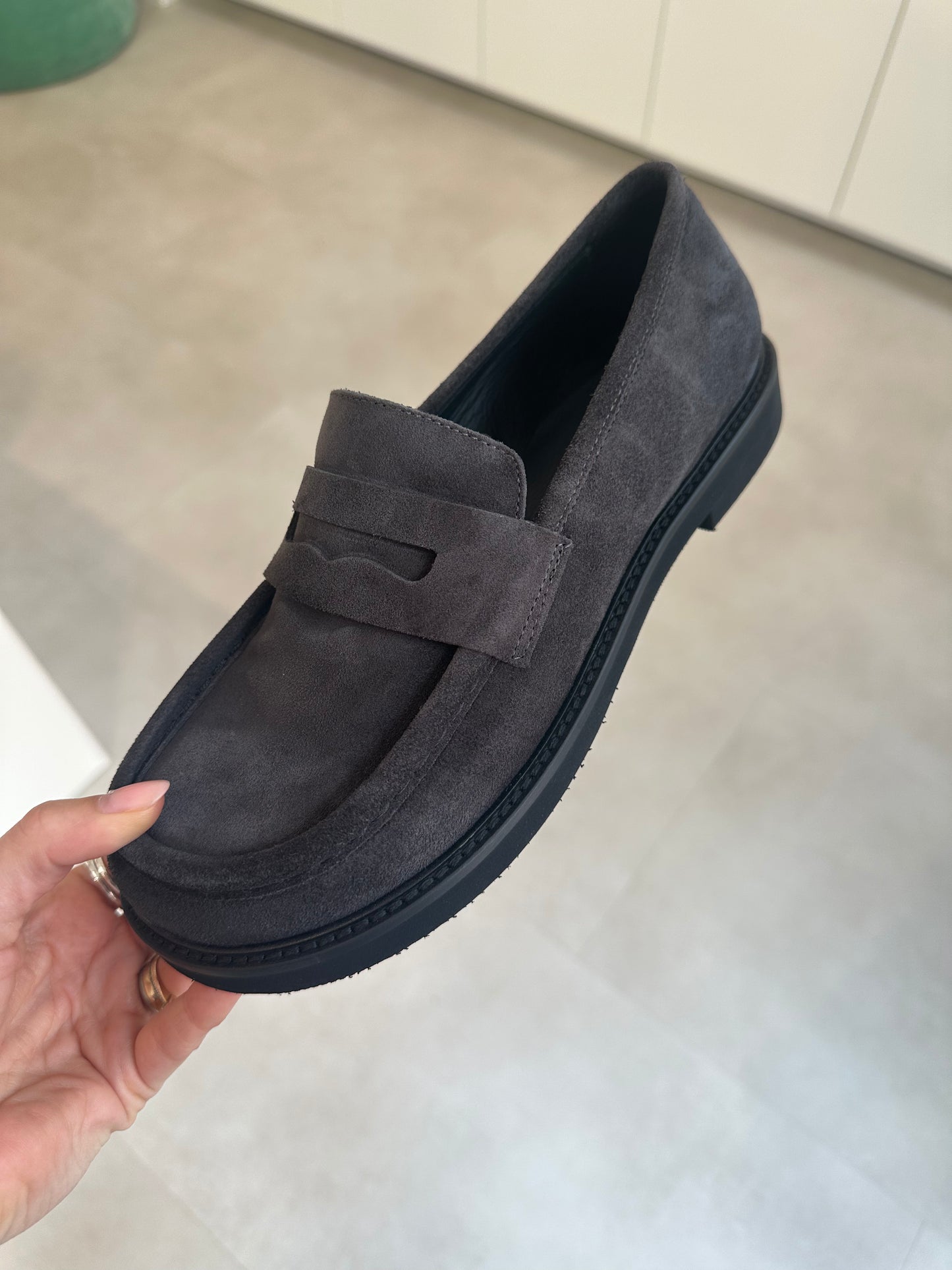 Thea Mika Penny Loafer in Carbon