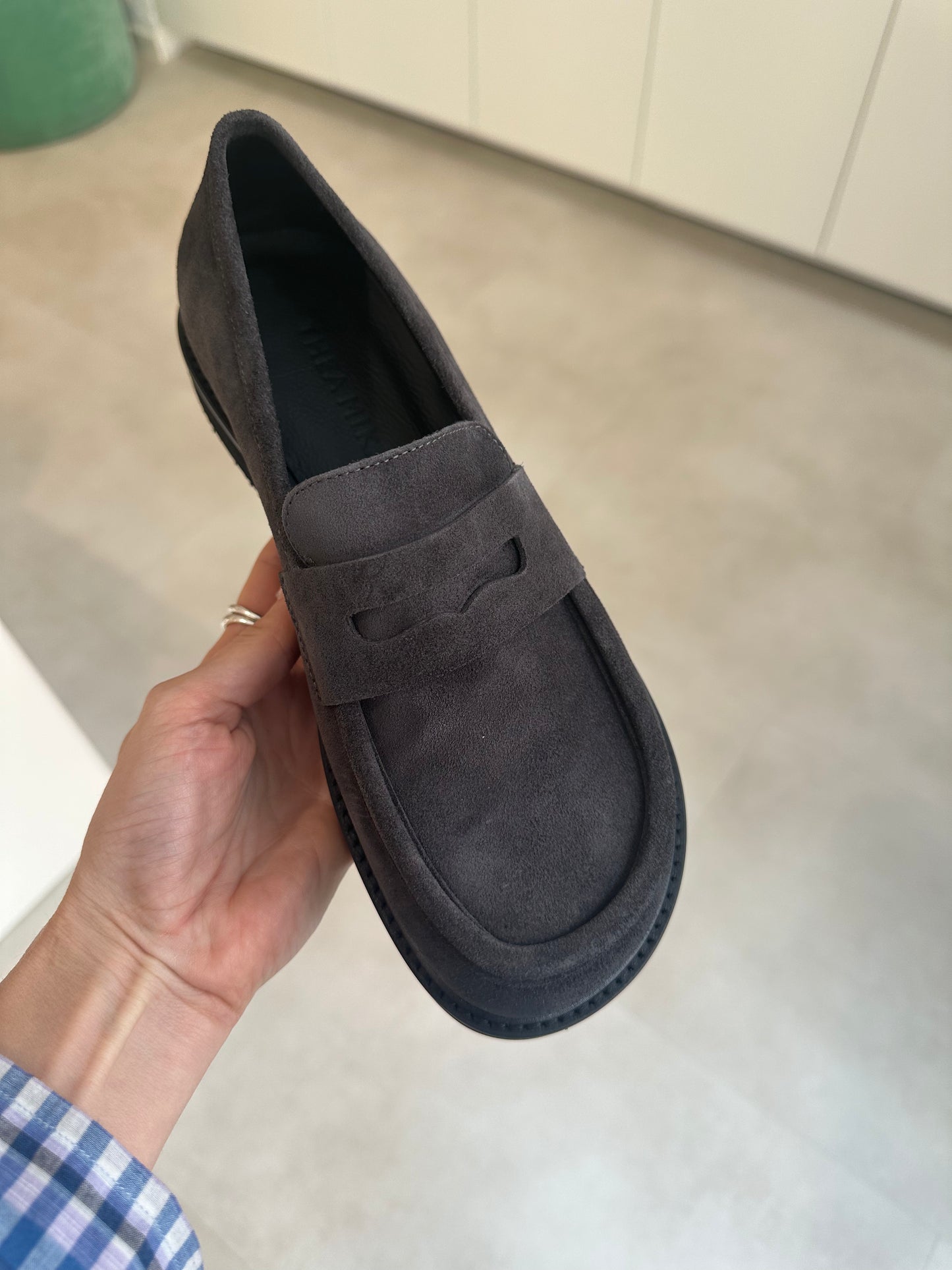 Thea Mika Penny Loafer in Carbon