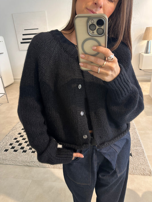 Susanne Bommer Lou Strickjacke in Coal Black