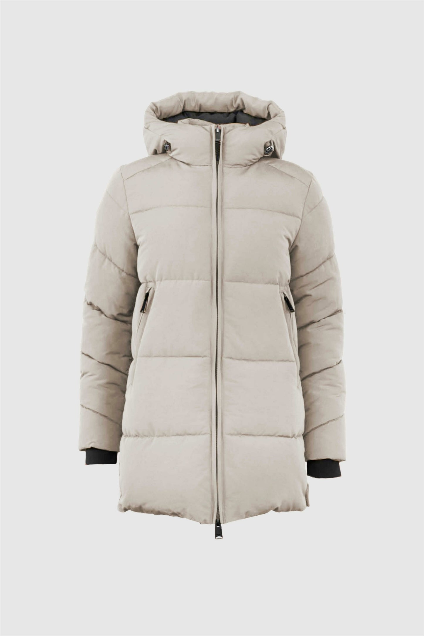 With Black Glorian 3/4 Puffer Coat in Frosted Almond