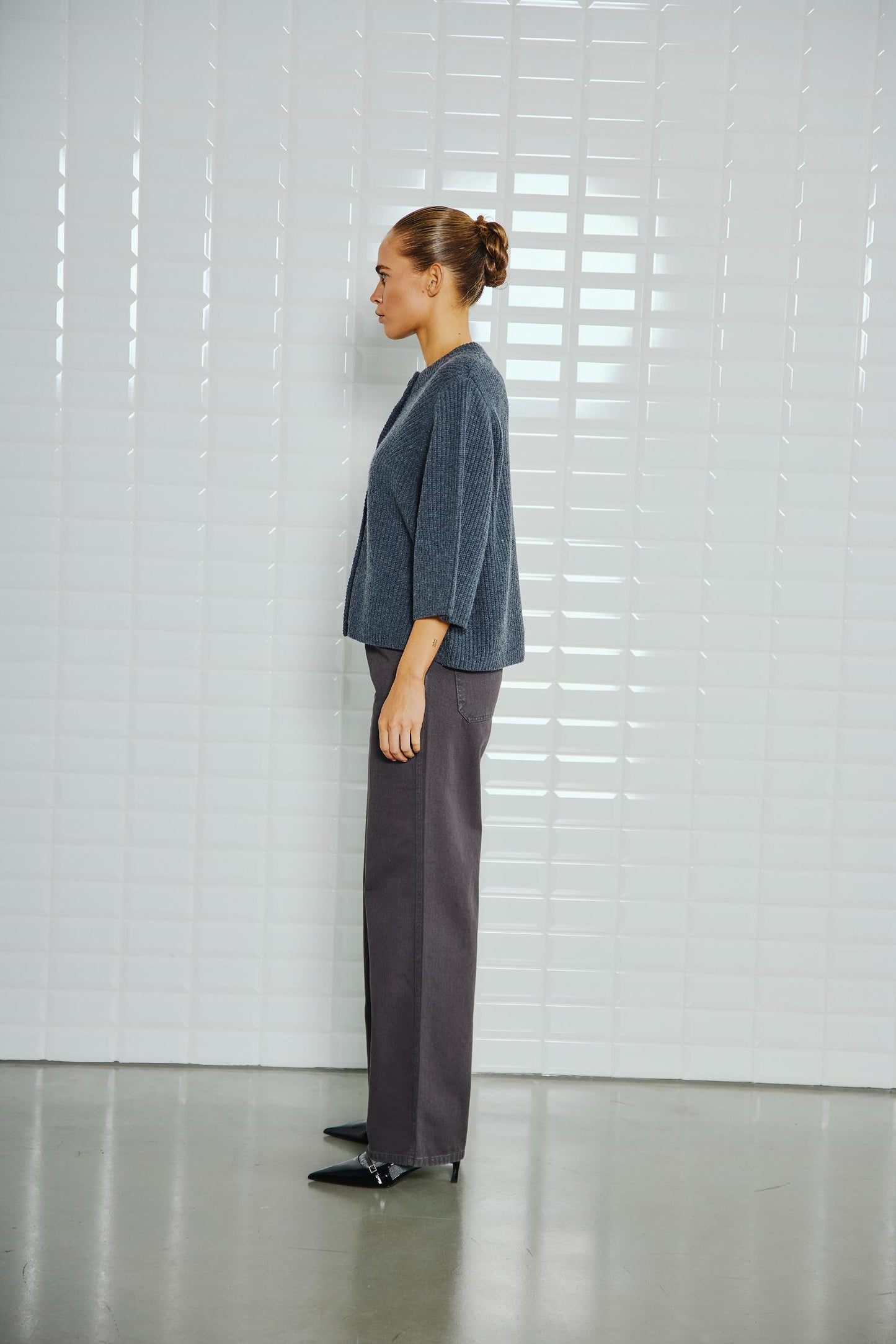 With Black Vivianna Strickjacke in Dark Grey
