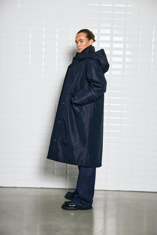 With Black Brooklyn Parka in Midnight Blue