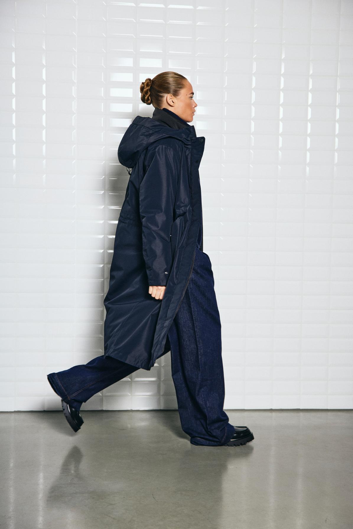With Black Brooklyn Parka in Midnight Blue