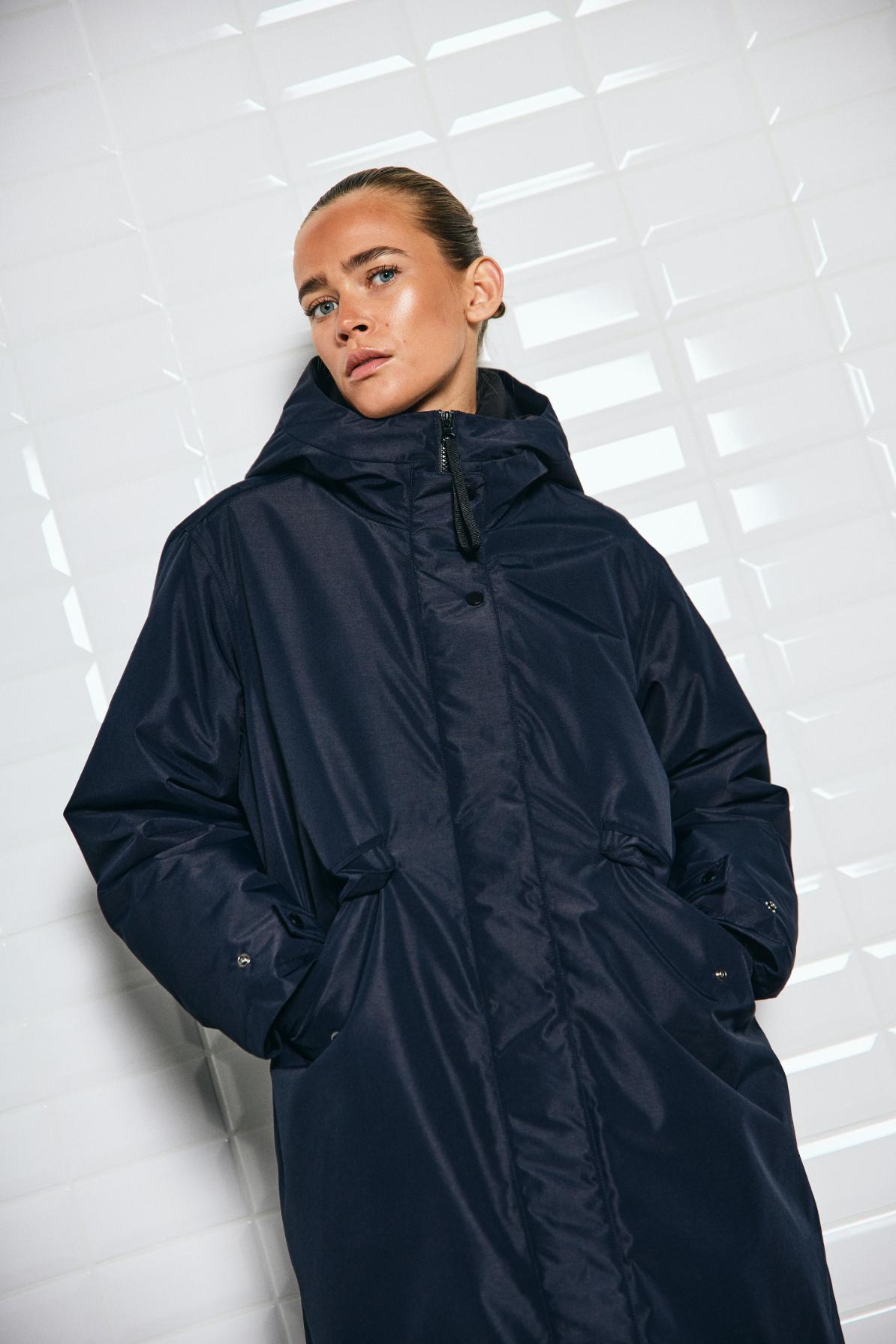 With Black Brooklyn Parka in Midnight Blue