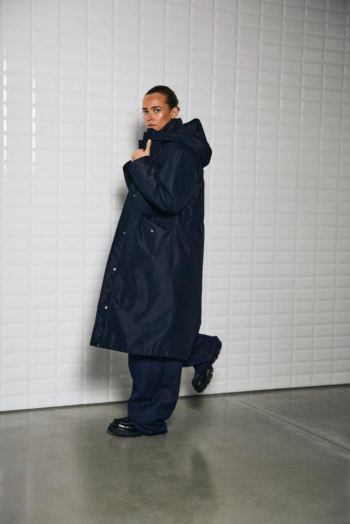 With Black Brooklyn Parka in Midnight Blue