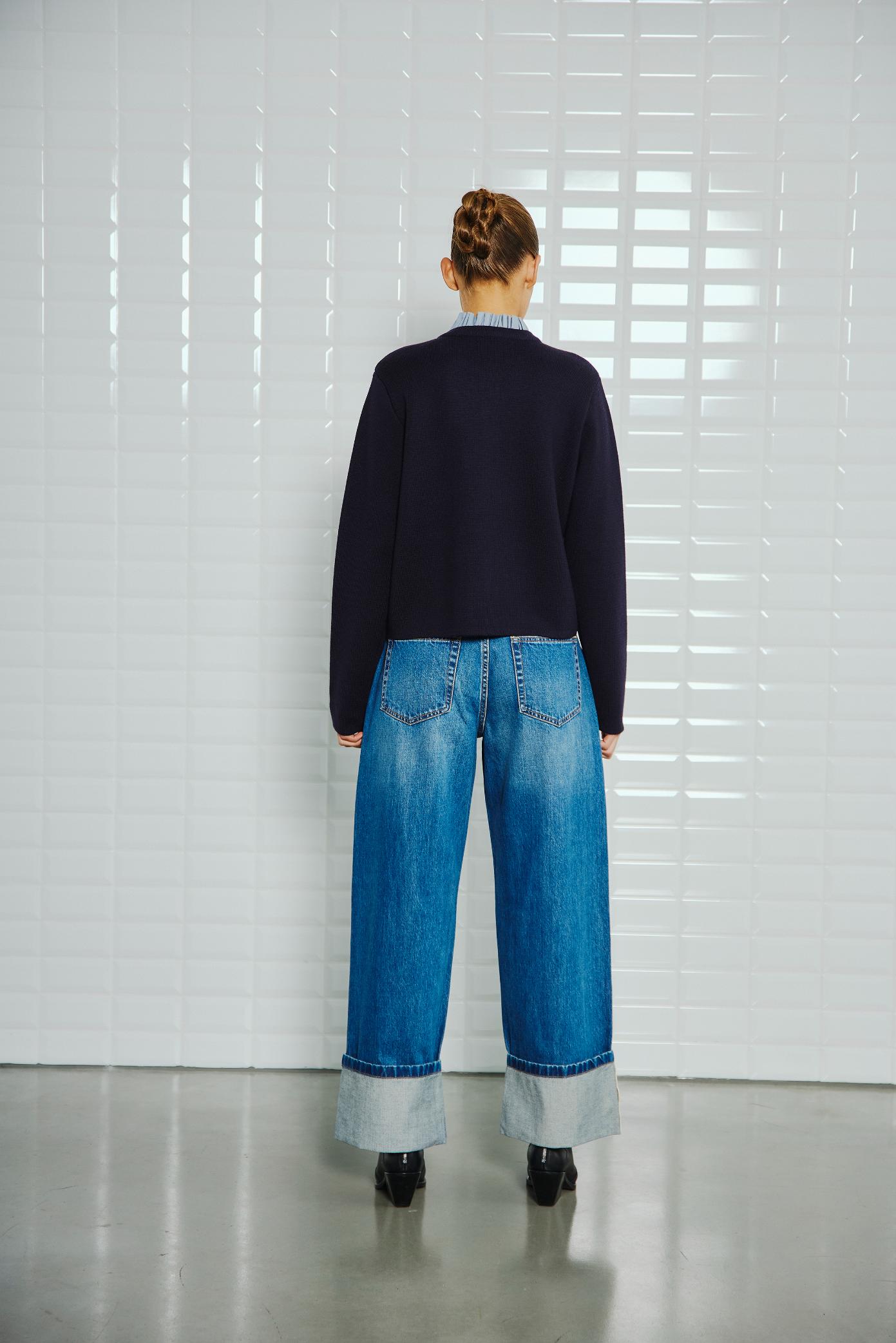With Black Celeste Cardigan in Navy