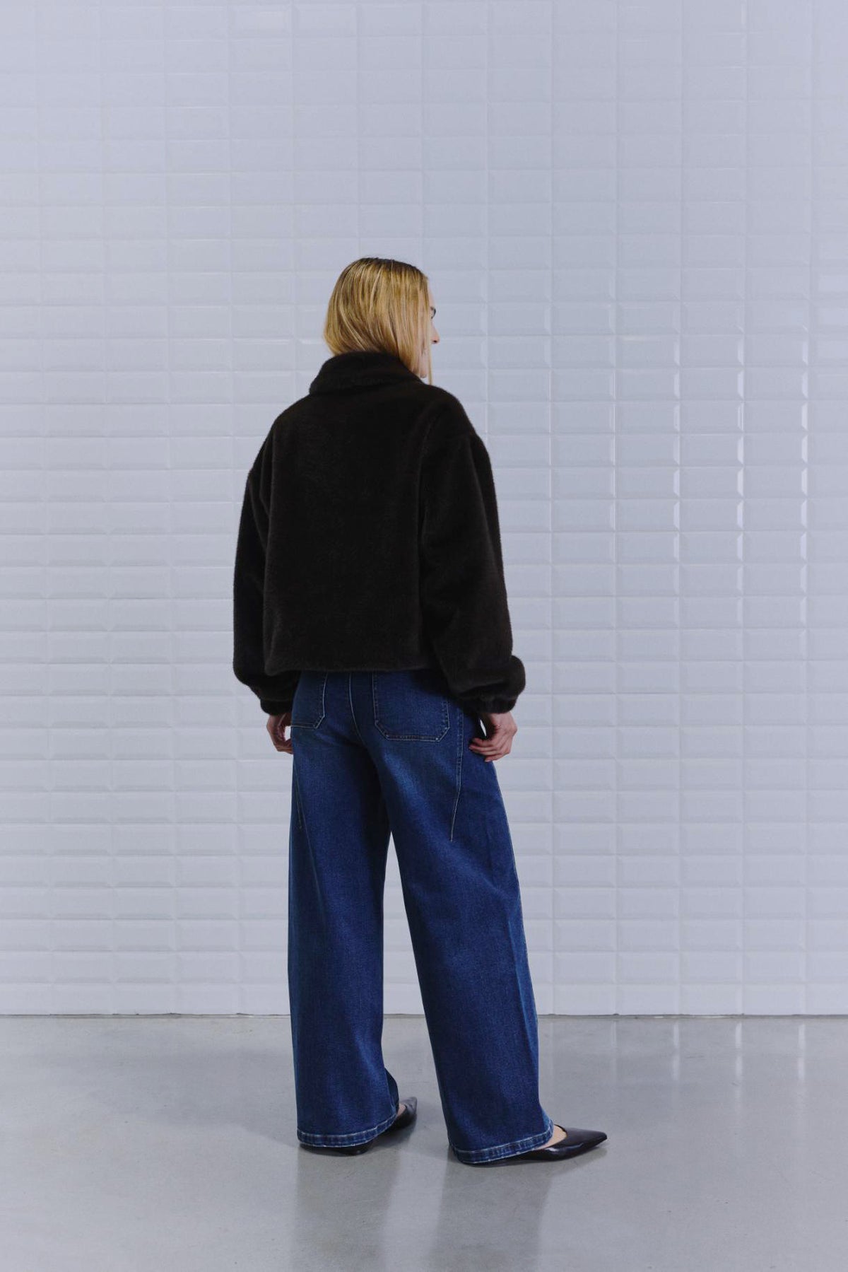 With Black Faux Fur Jacke Schoko