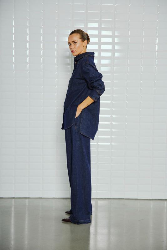 With Black Carla Jeans in Blue Denim