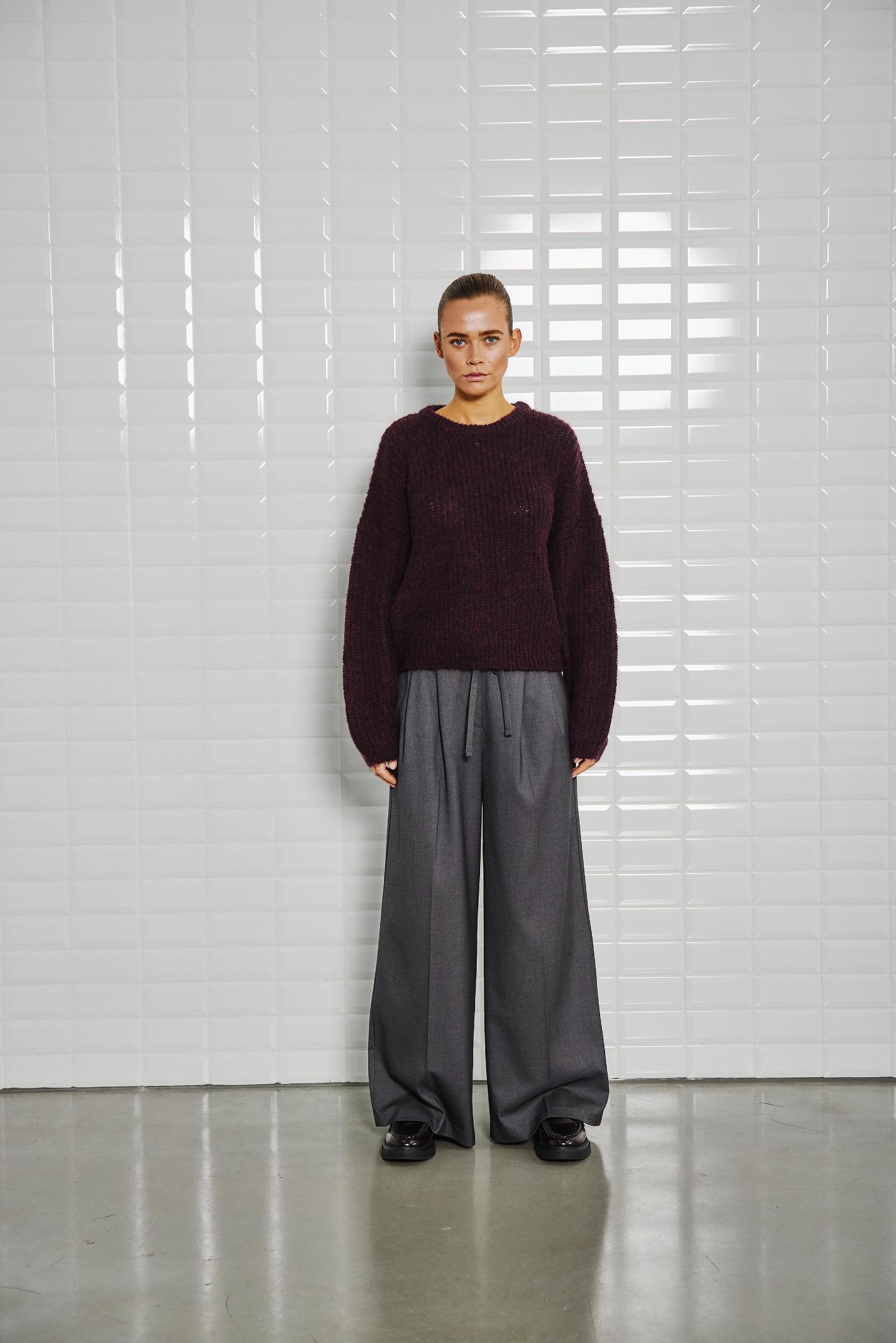 With Black Ophelia Pullover in Burgundy