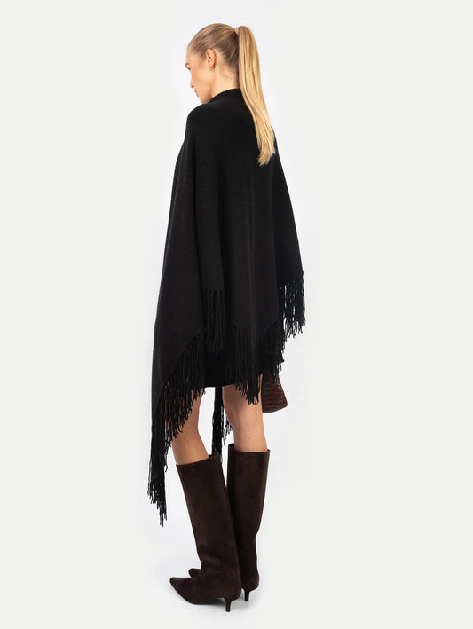 Anna v. Berg Laura Poncho in Black Sesam