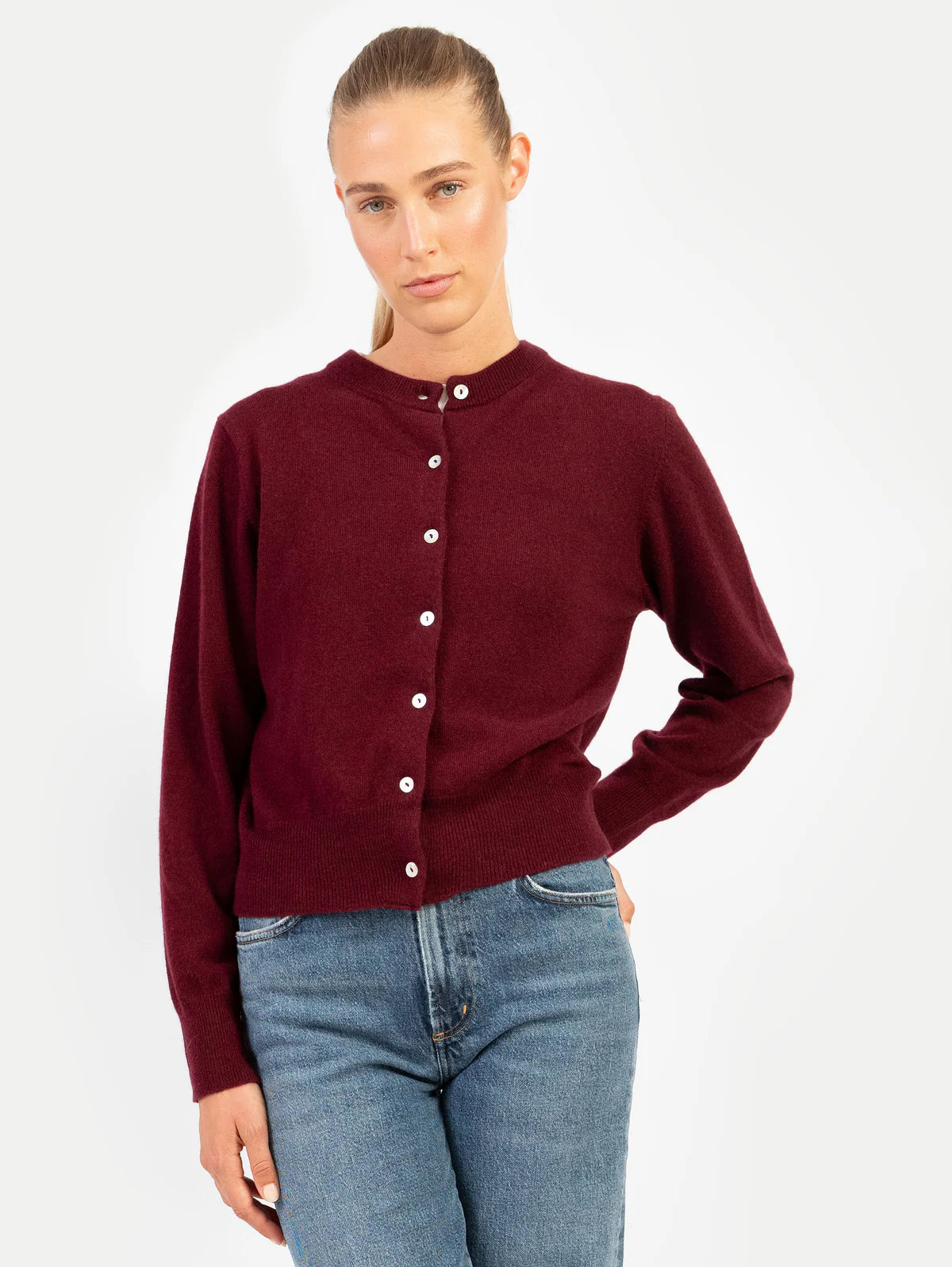 Anna v. Berg Clara Cardigan in Dark Cherry