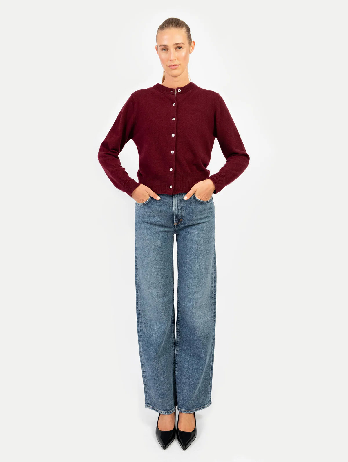 Anna v. Berg Clara Cardigan in Dark Cherry