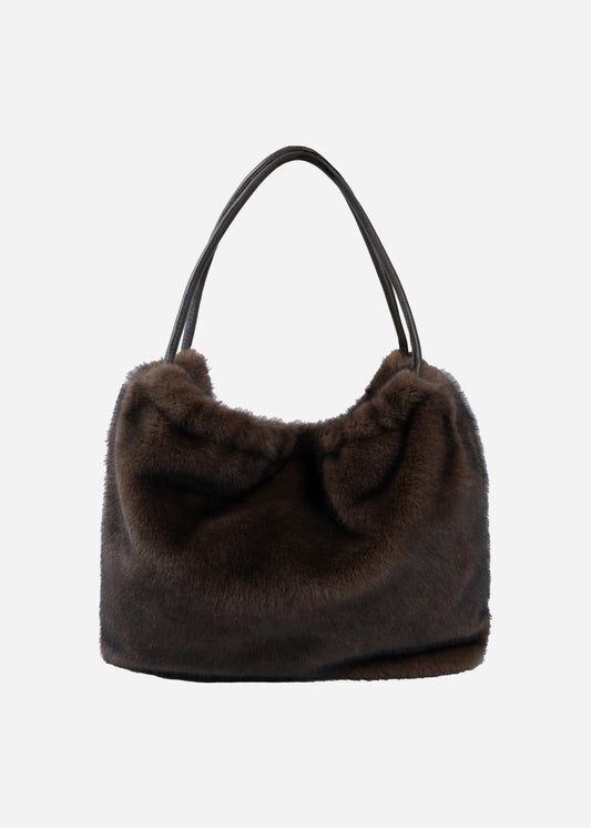 Studio Ar Alex Fake Fur Tasche in Choco