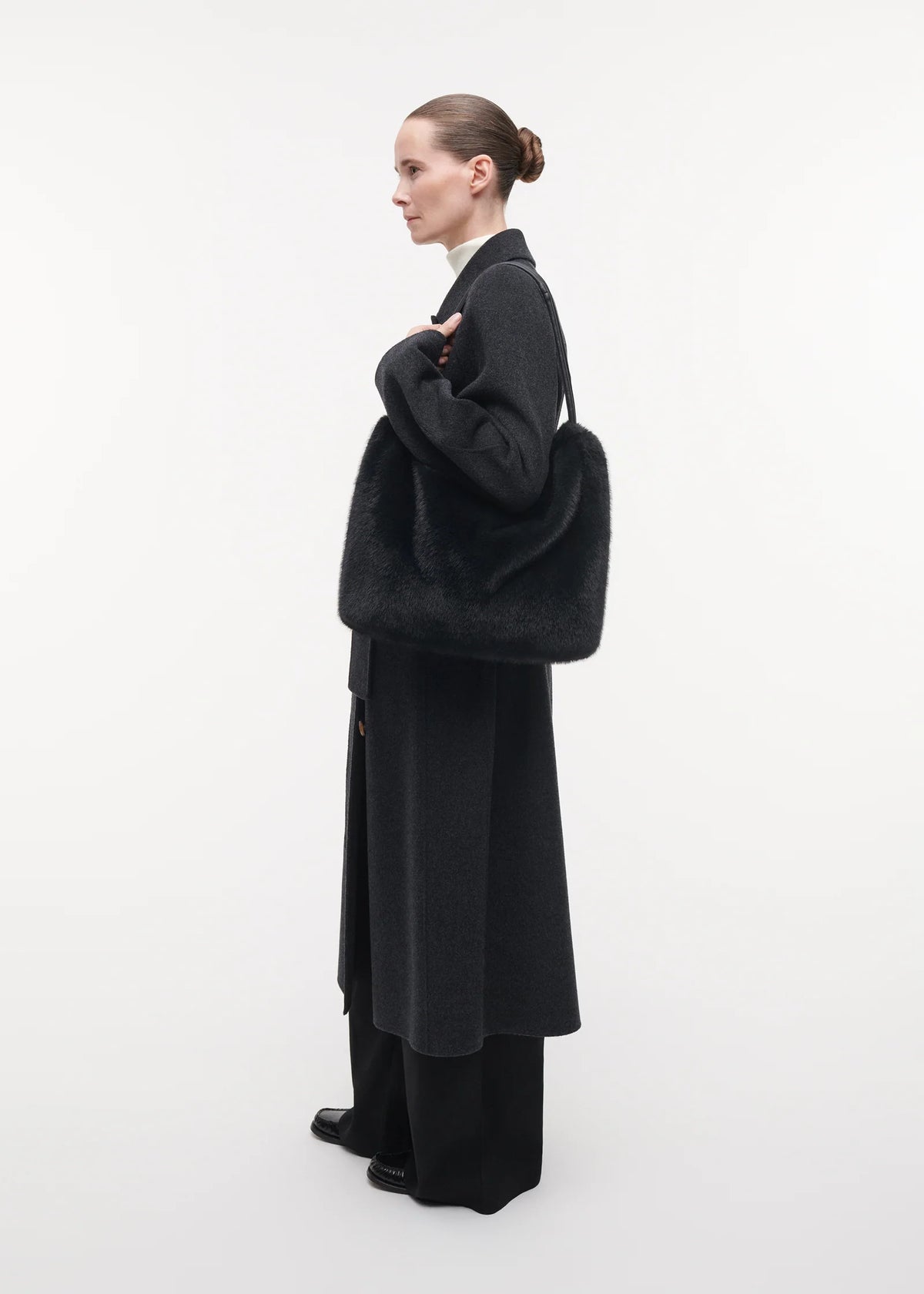 Studio Ar Alex Fake Fur Tasche Dark Grey