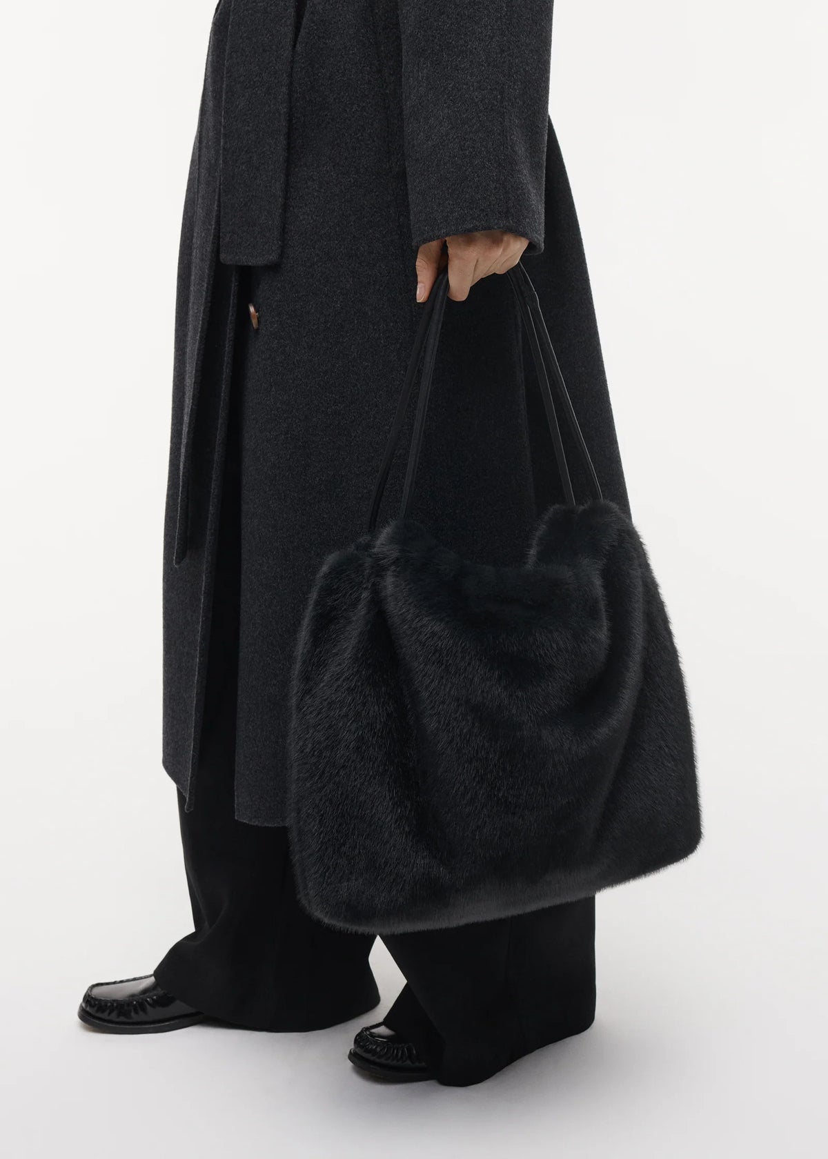 Studio Ar Alex Fake Fur Tasche Dark Grey
