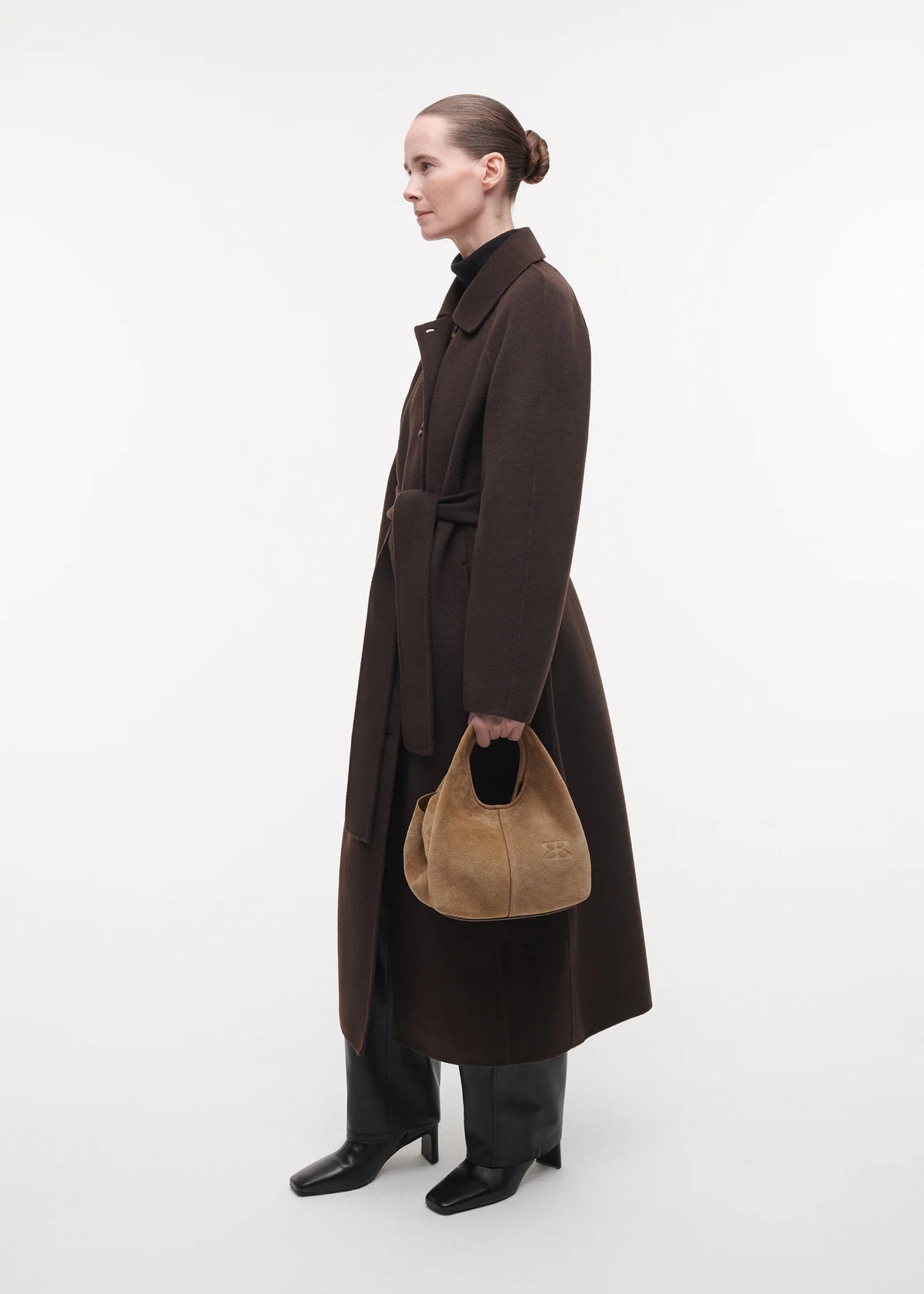 Studio Ar Harley Velourleder Tasche in Olive