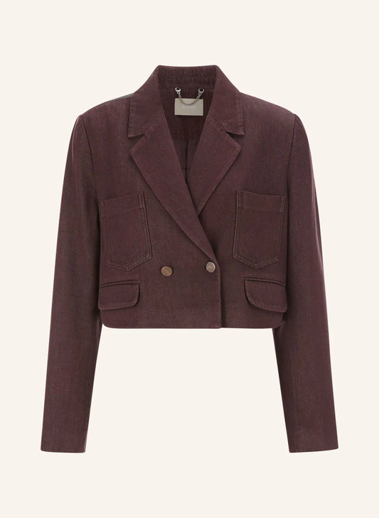 Malej verkürzter Blazer in Burgund