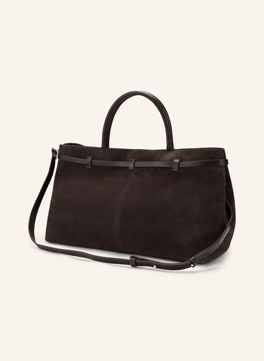 Malej Tasche Velourleder in Schoko