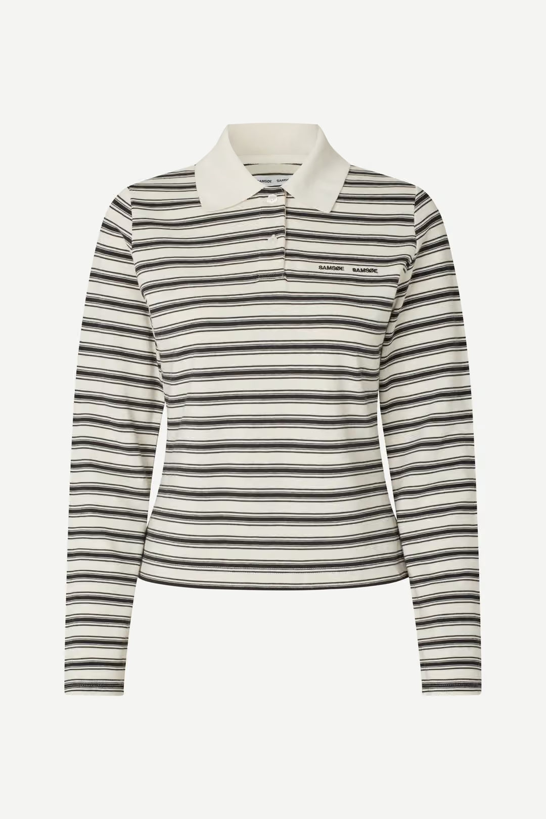 Samsoe Samsoe Poloshirt in Vanilla Black