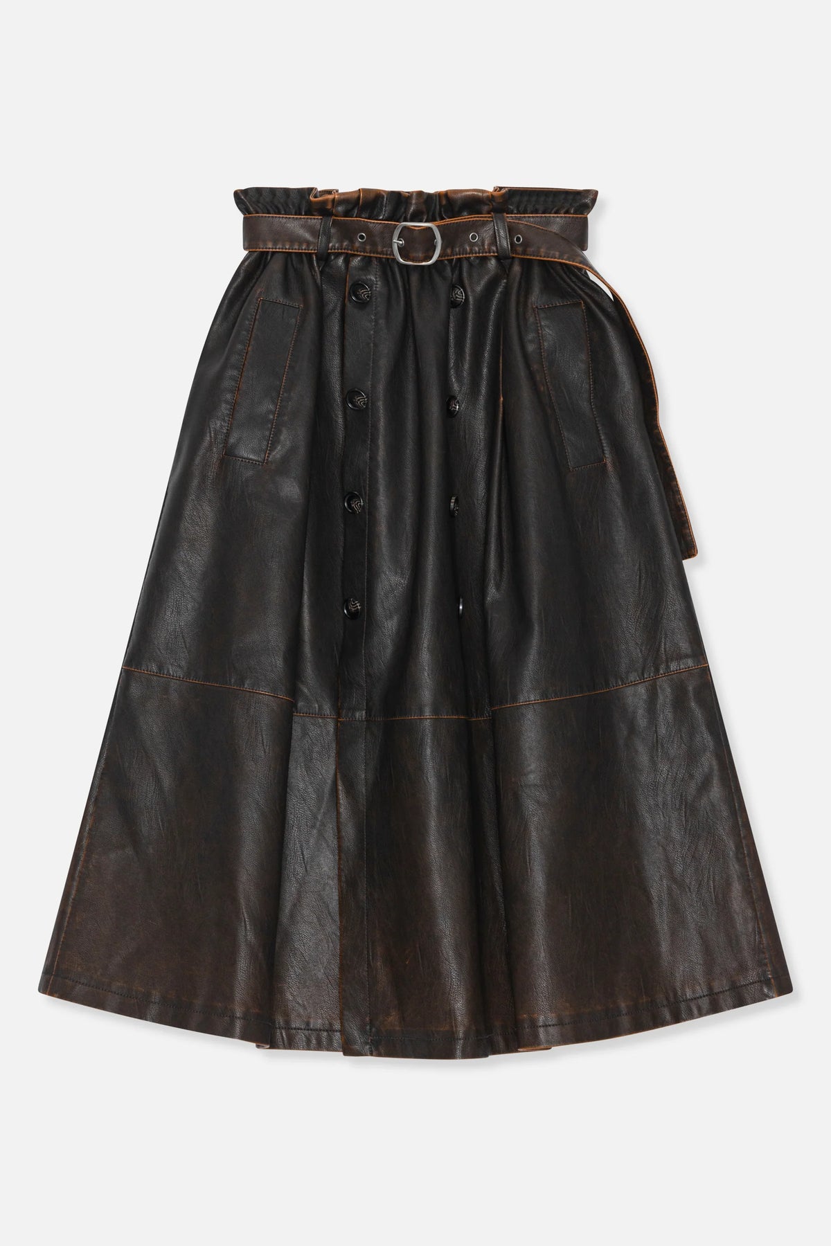Baum und Pferdgarten Veganer Lederrock in Brown Vintage
