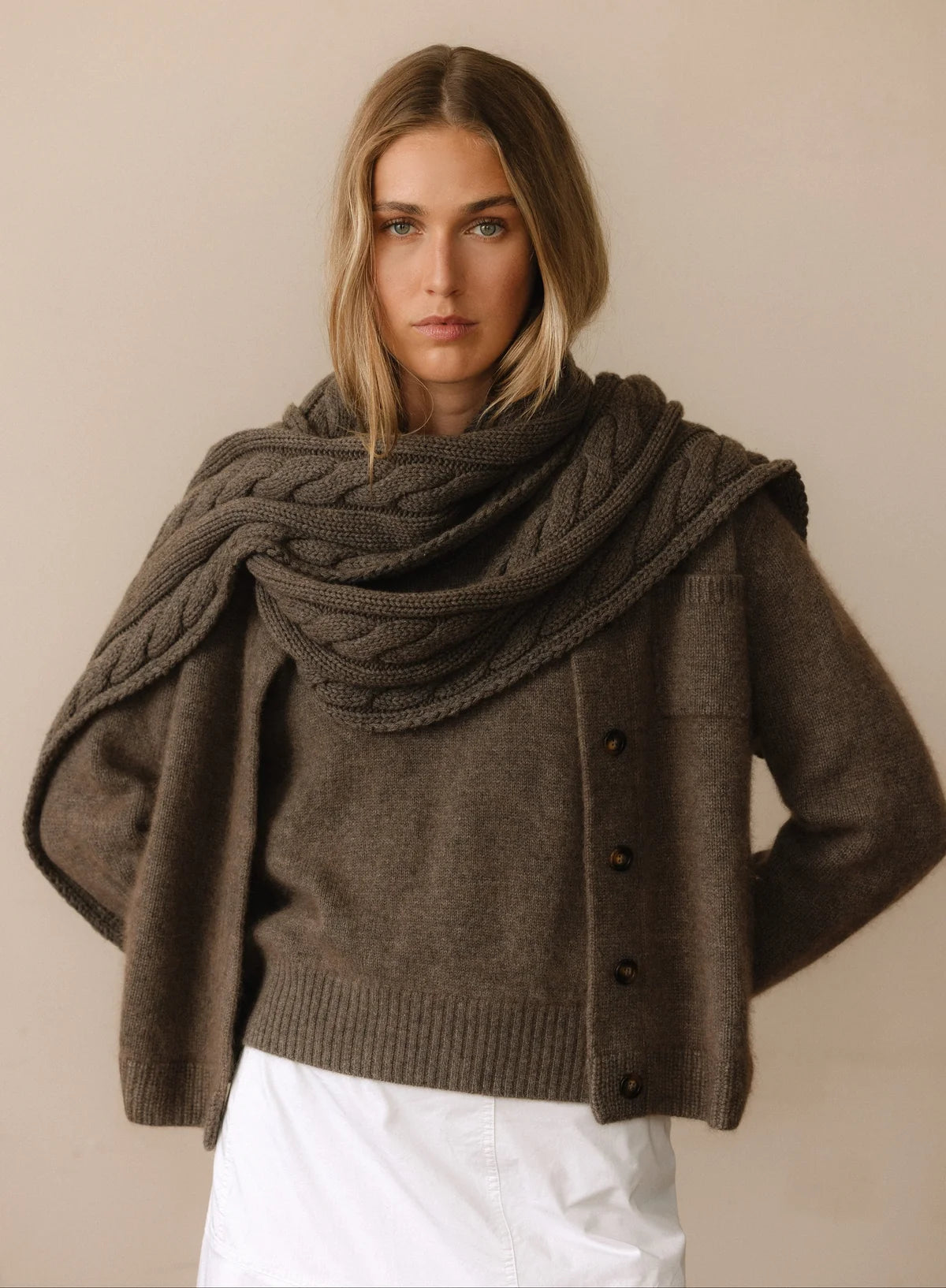 Anna v Berg Camilla Scarf in Nougat