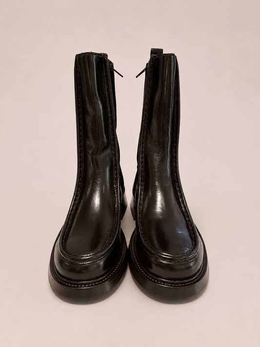 Billibi Leder Stiefelette in Espresso