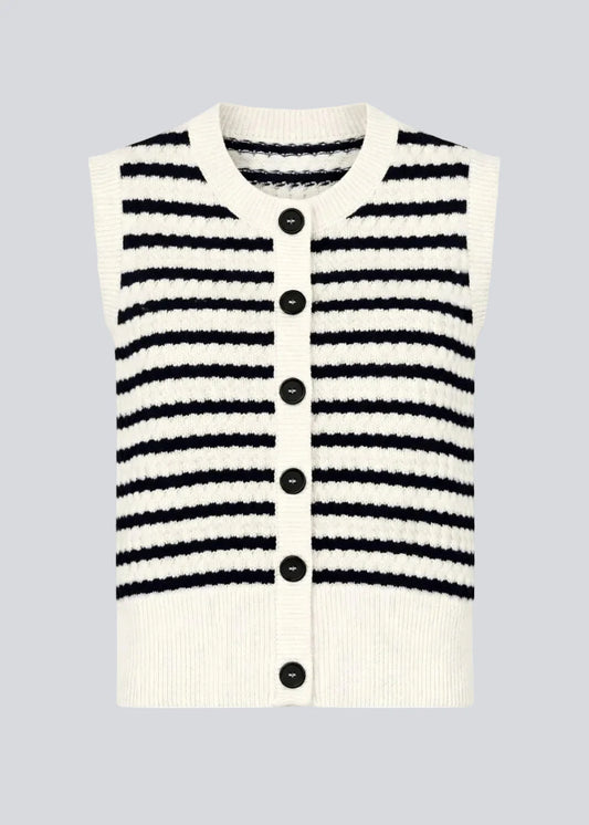 Modström Ulva Weste Navy/Beige Gestreift