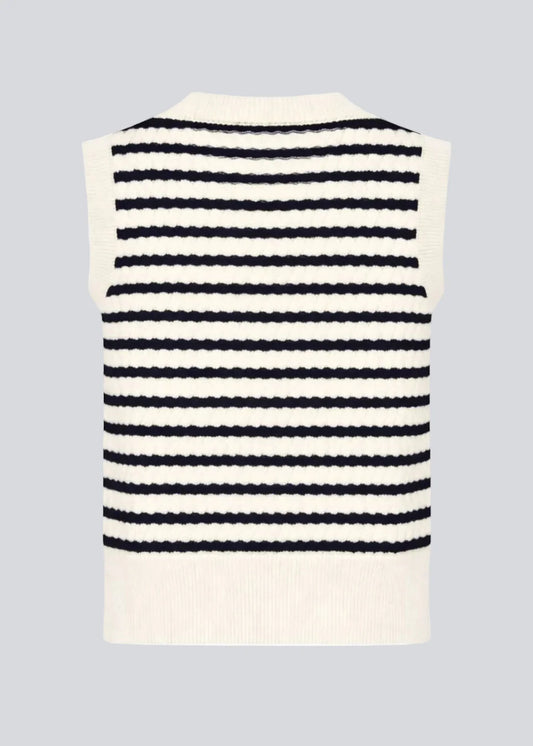 Modström Ulva Weste Navy/Beige Gestreift