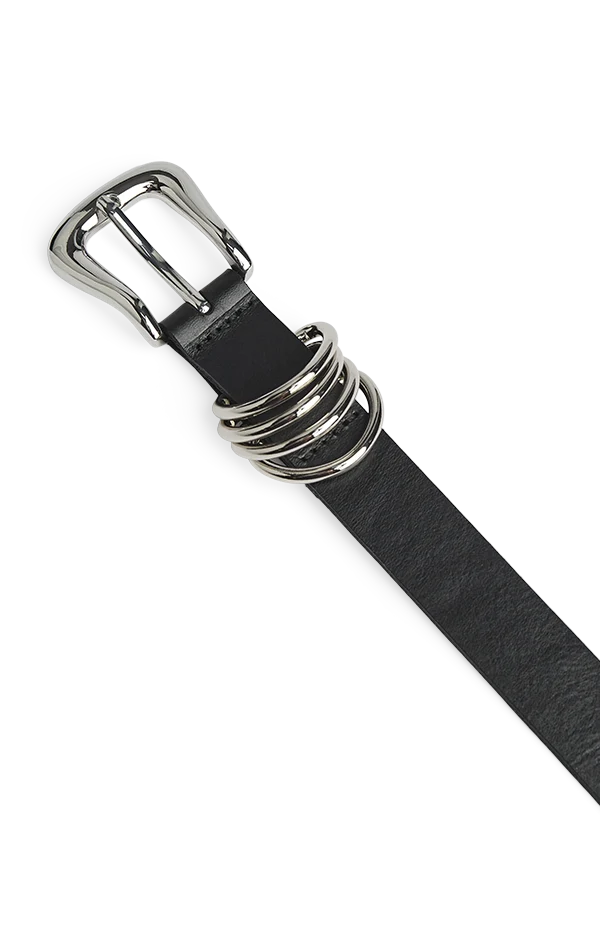 Markberg Ledergürtel Black Silver