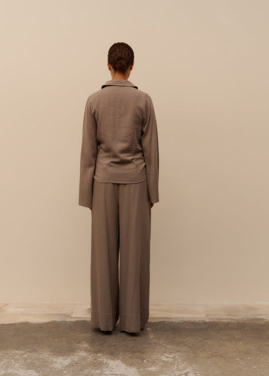 Club L' Avenir Zula Wickelbluse Taupe