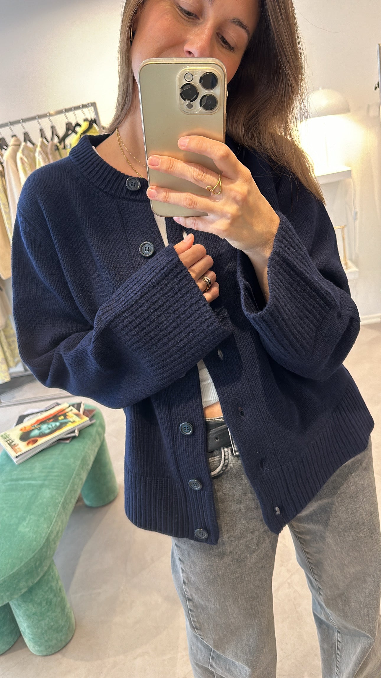 Anna v. Berg Dorothea Cardigan in Deep Blue