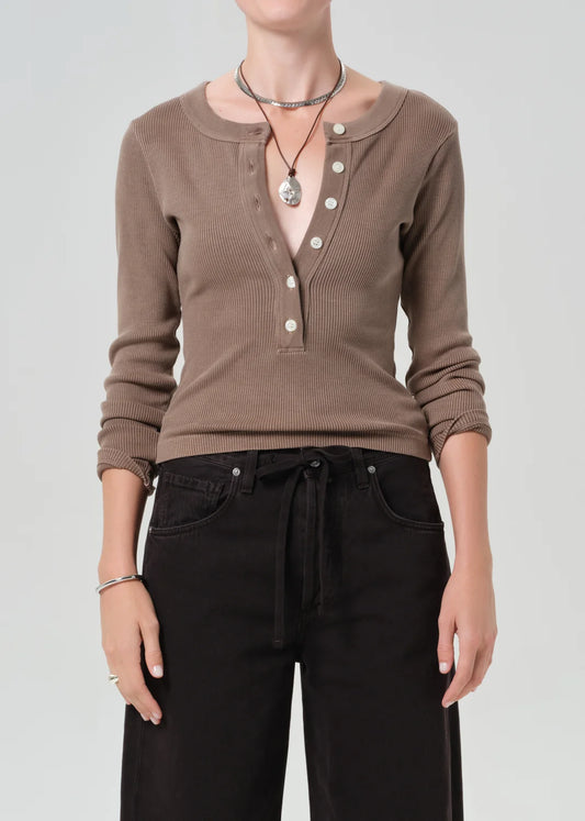 Citizens of Humanity Varra Shirt in Cocoa
