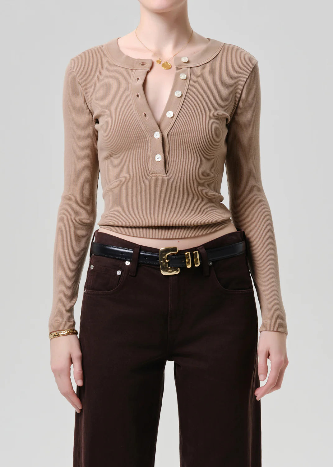 Citizens of Humanity Henley Shirt in Moth