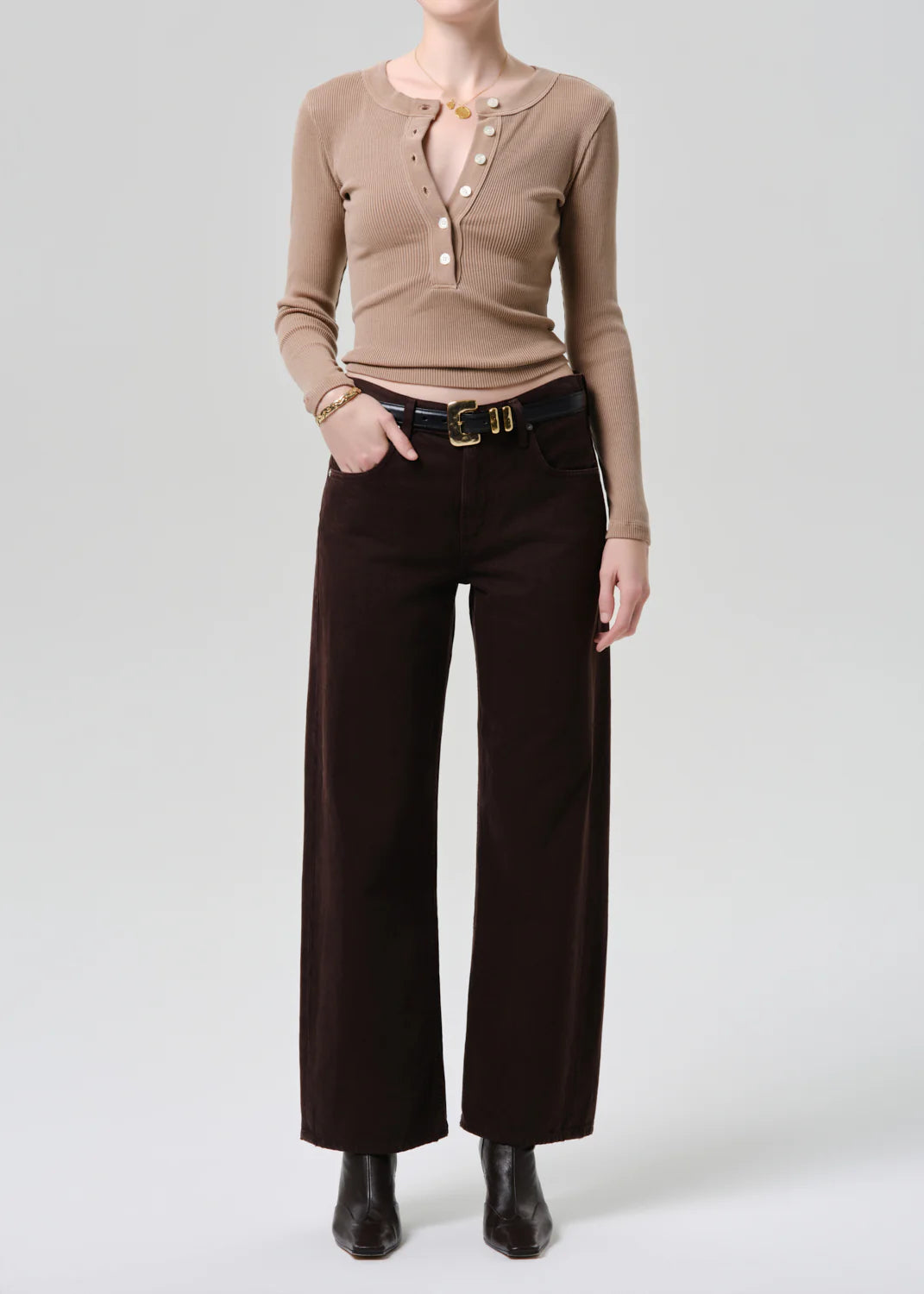 Citizens of Humanity Henley Shirt in Moth