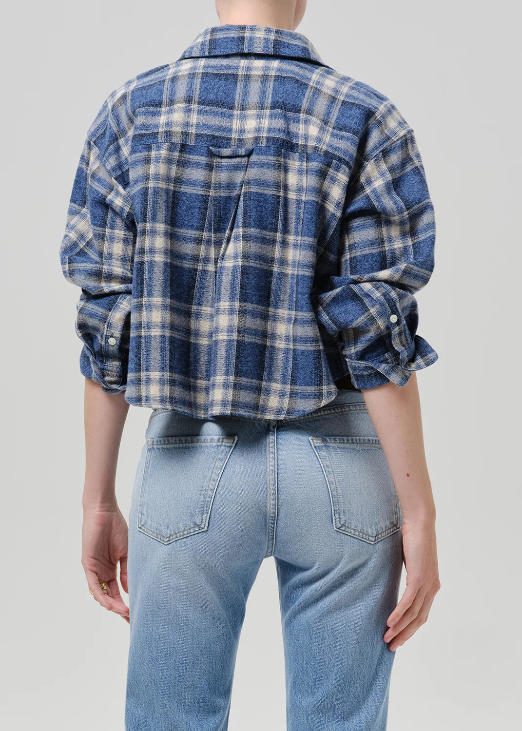 Citizens of Humanity Cropped Flanell Bluse in Kariert