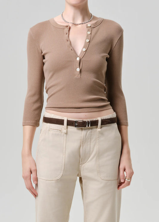 Citizens of Humanity Henley Shirt in Moth