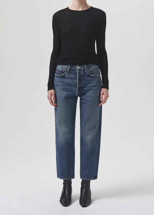 AGOLDE 90's Crop Mid Rise Loose Straight in Imagine