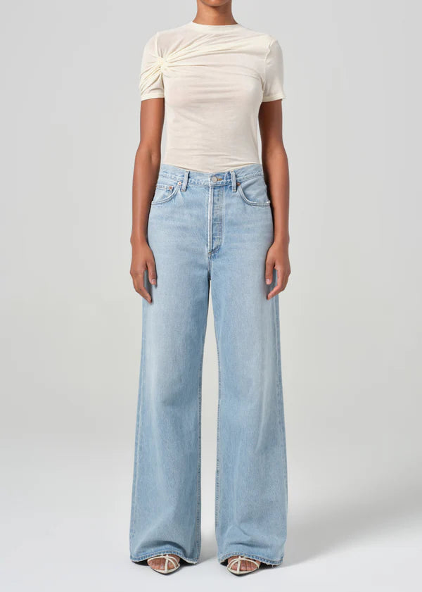 AGOLDE Dame High Rise Wide Leg No Cuff in Conflict